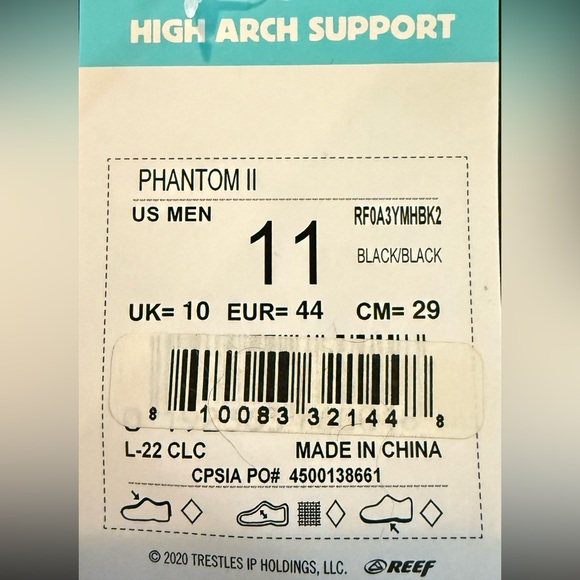 Reef New Cushion Phantom 2.0 Black Flip Flops - Picture 8 of 8